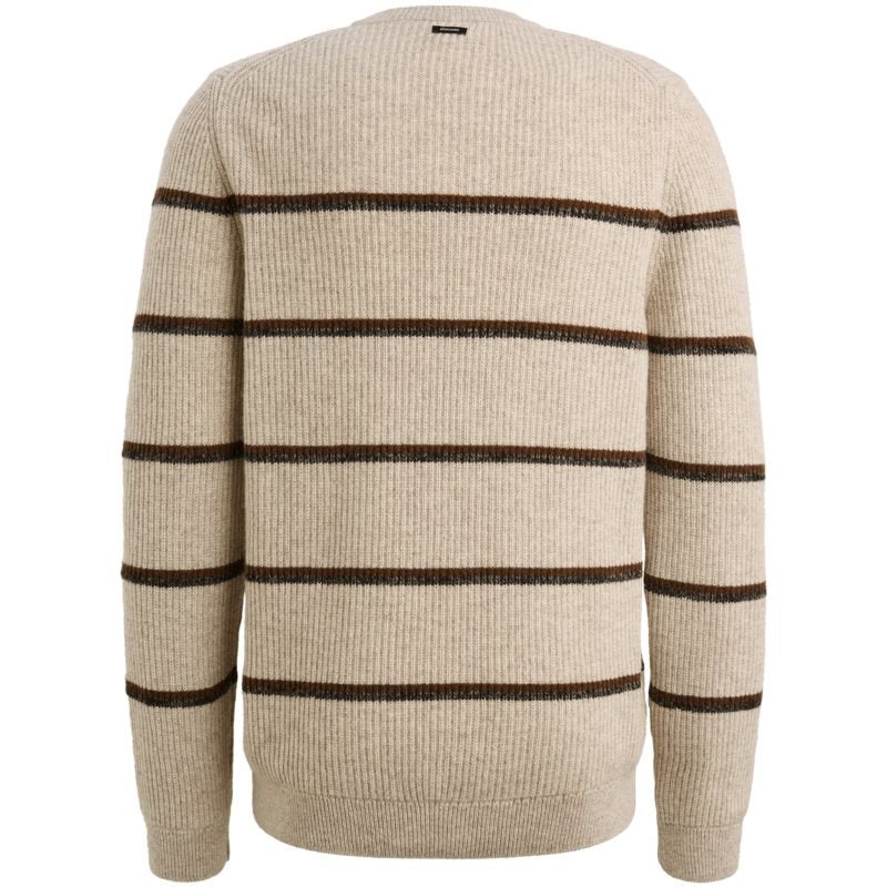 Crewneck cotton wool stripe