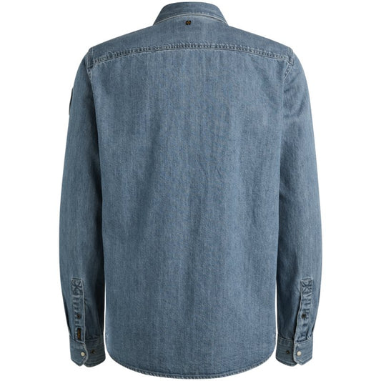 Denim shirt met badges