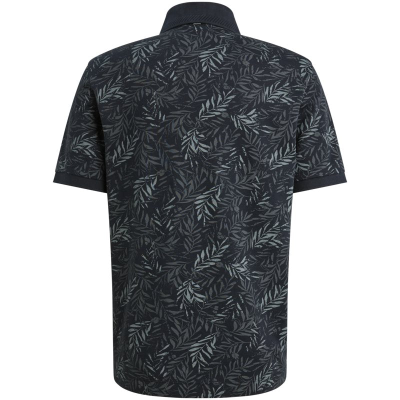 Pique polo met allover print