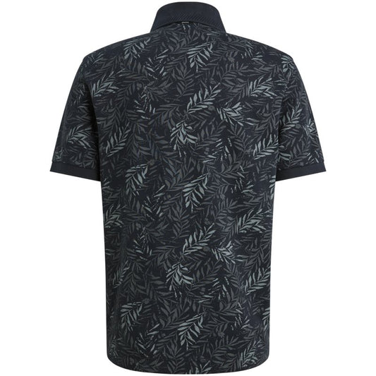 Pique polo met allover print