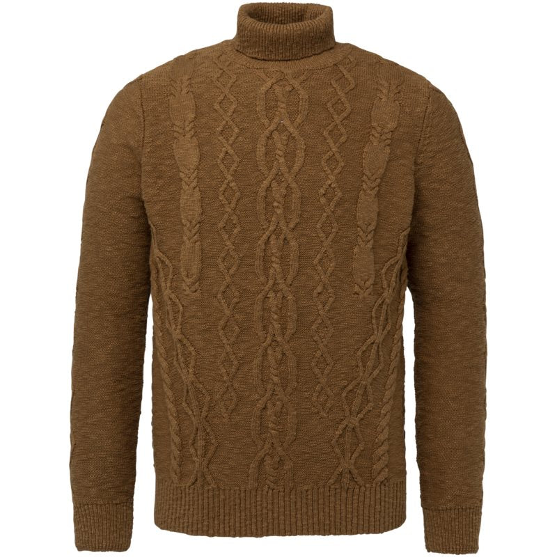 Roll neck cotton slub