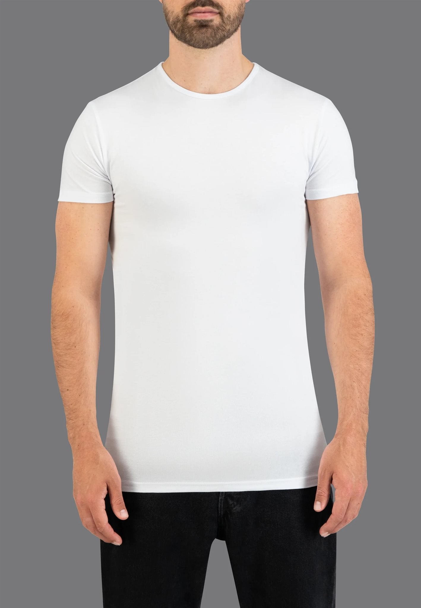 Stretch 2P R-Neck White