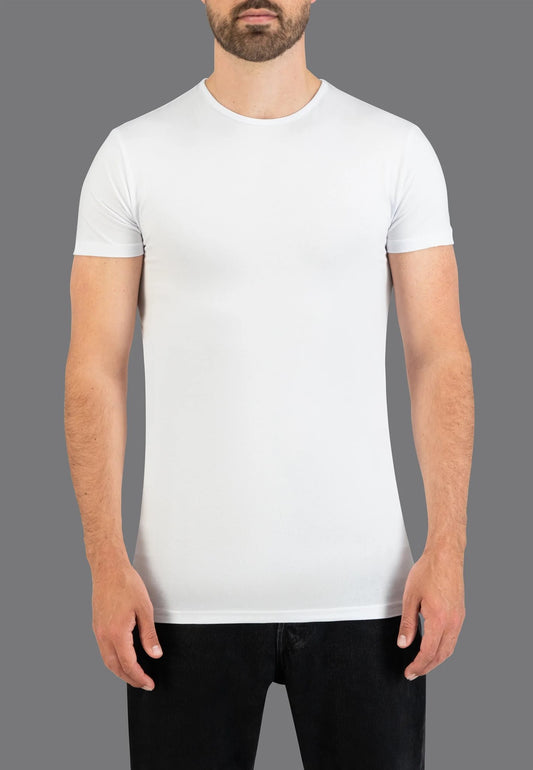 Stretch 2P R-Neck White