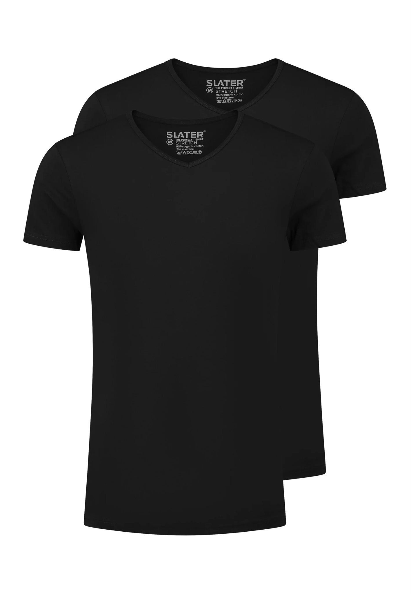 Stretch 2P V-Neck Black