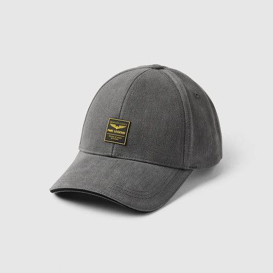 Cap Denim cap with ruber badge