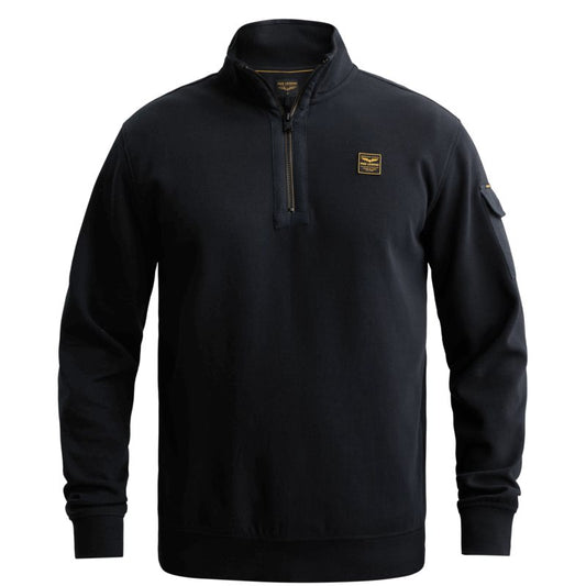 Sweat trui met halve rits