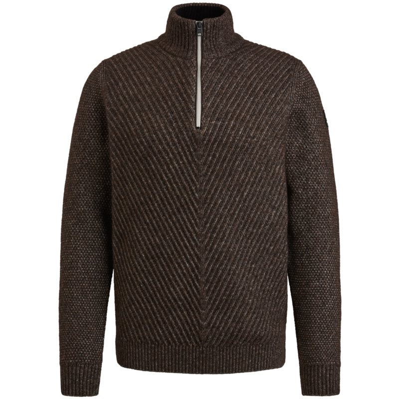 Half zip collar wool blend