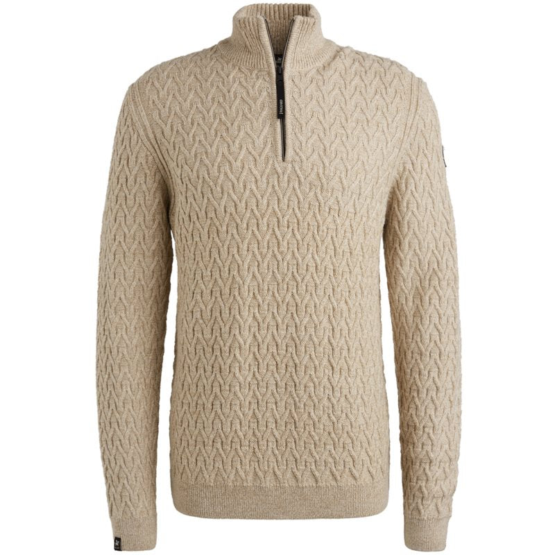 Half zip collar wool blend