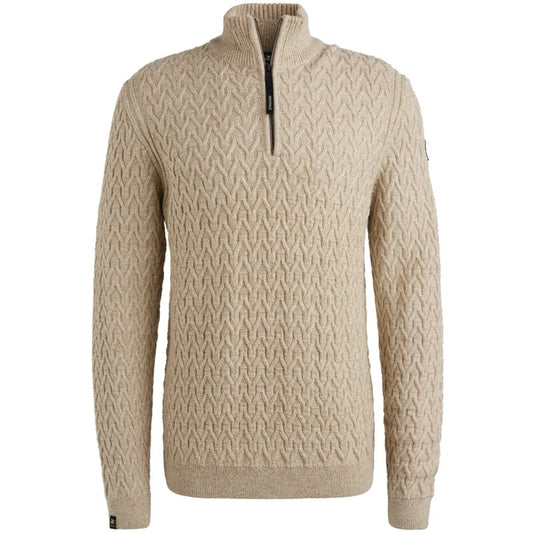 Half zip collar wool blend