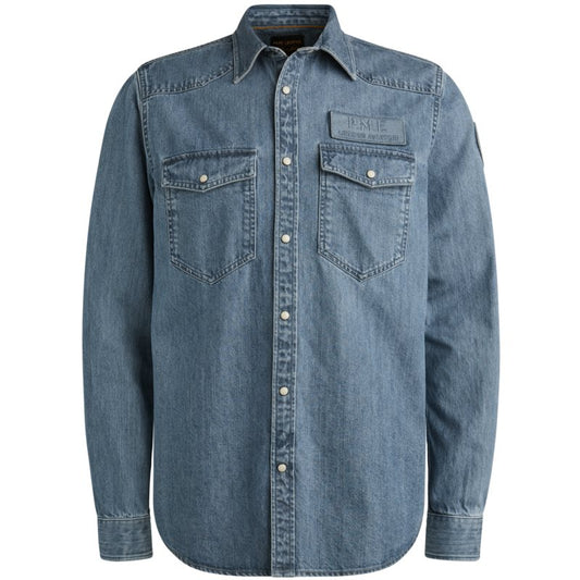 Denim shirt met badges