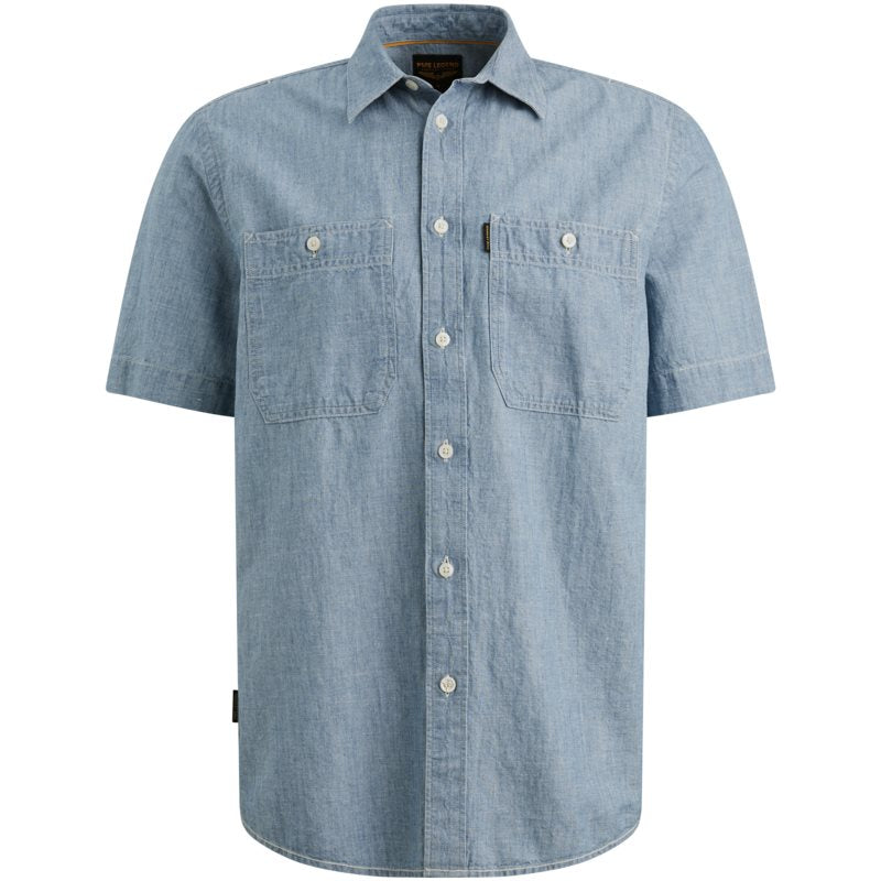 Denim shirt korte mouw