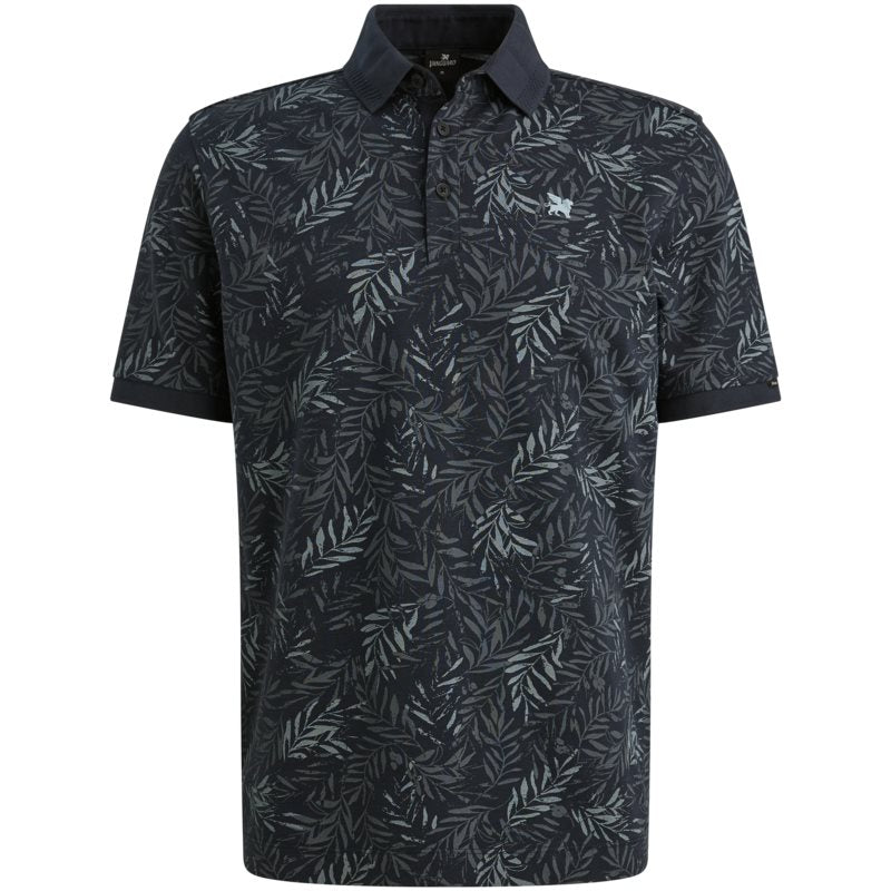 Pique polo met allover print