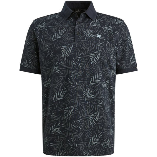 Pique polo met allover print