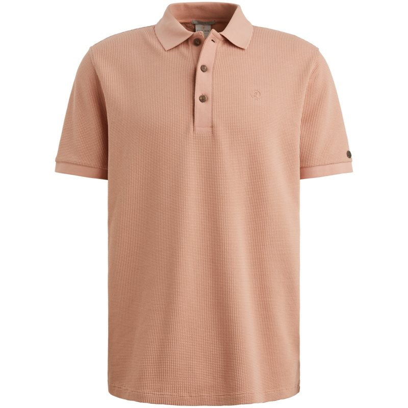 Regular fit polo met structuur