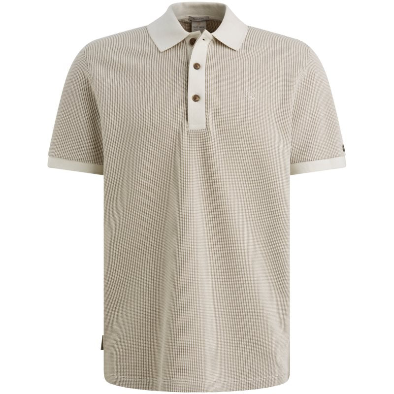 Regular fit polo met structuur